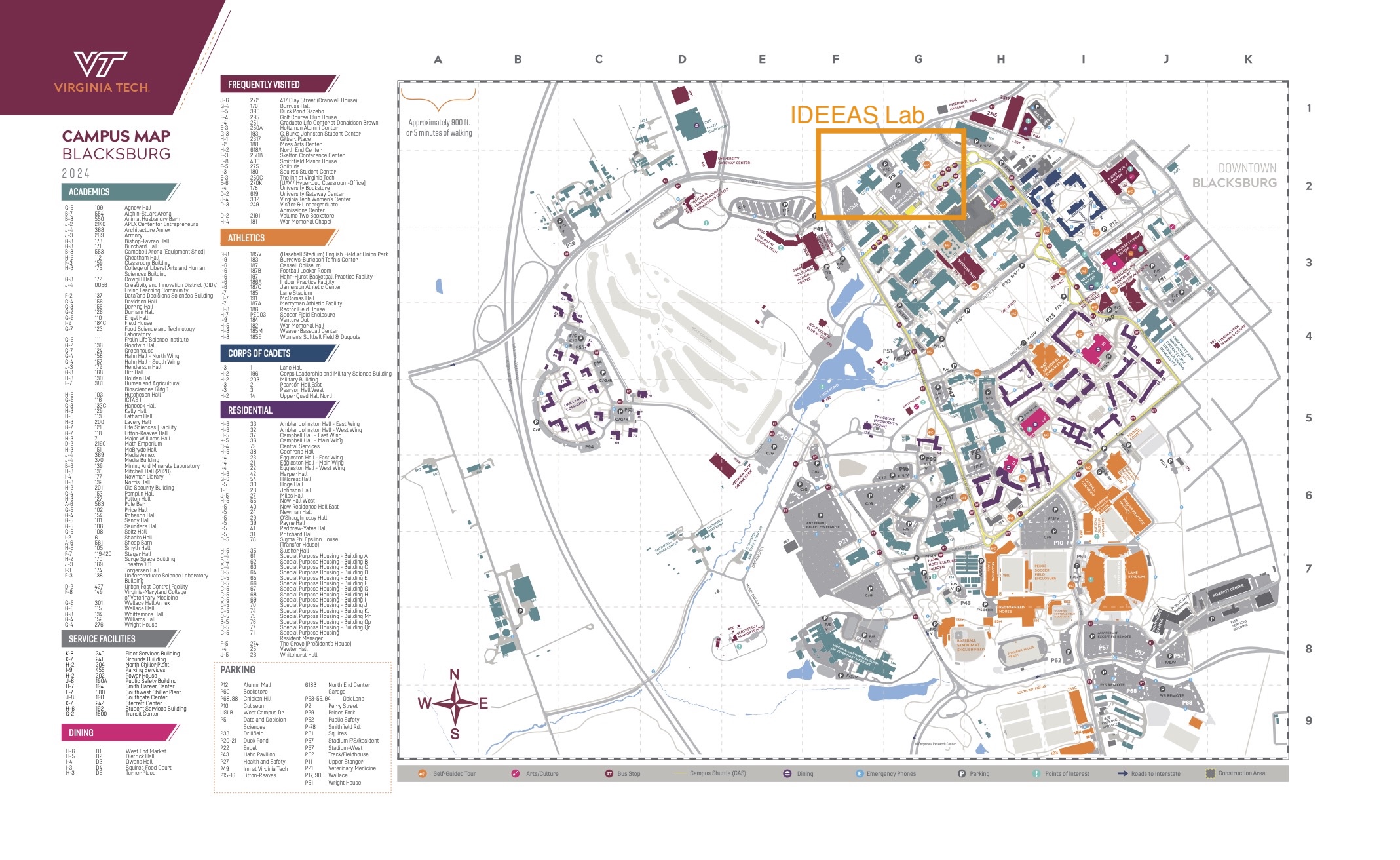 Virginia Tech Campus Map